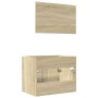 Set de muebles de baño 2 pzas madera contrachapada roble Sonoma de , Muebles de baño - Ref: Foro24-856372, Precio: 70,77 €, D...