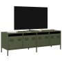 Mueble TV acero laminado en frío verde oliva 135x39x43,5 cm de , Muebles TV - Ref: Foro24-851308, Precio: 156,79 €, Descuento: %