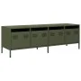 Mueble TV acero laminado en frío verde oliva 135x39x43,5 cm de , Muebles TV - Ref: Foro24-851308, Precio: 154,80 €, Descuento: %