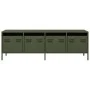 Mueble TV acero laminado en frío verde oliva 135x39x43,5 cm de , Muebles TV - Ref: Foro24-851308, Precio: 154,80 €, Descuento: %