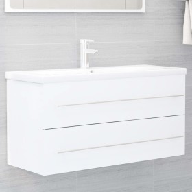 Armario para lavabo madera contrachapada blanco 100x38,5x48 cm de , Muebles de baño - Ref: Foro24-804719, Precio: 66,77 €, De...
