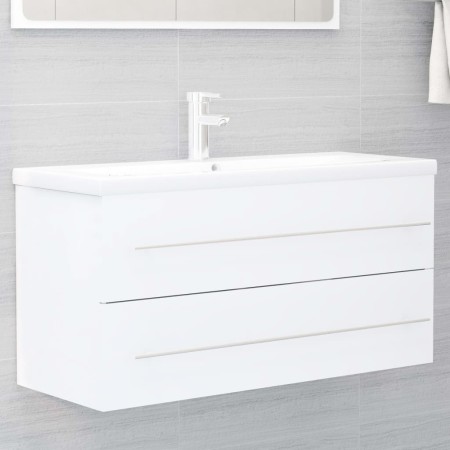 Armario para lavabo madera contrachapada blanco 100x38,5x48 cm de , Muebles de baño - Ref: Foro24-804719, Precio: 66,77 €, De...
