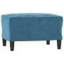 Sillón con taburete terciopelo azul 60 cm de , Sofás - Ref: Foro24-3201106, Precio: 198,39 €, Descuento: %