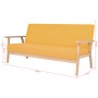 Juego de sofás de tela de 3 piezas color amarillo de , Sofás - Ref: Foro24-274919, Precio: 579,29 €, Descuento: %