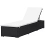 Tumbona con cojín de ratán sintético negro de , Tumbonas - Ref: Foro24-42677, Precio: 226,66 €, Descuento: %