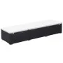Sun lounger with black synthetic rattan cushion by , Loungers - Ref: Foro24-42677, Price: 222,20 €, Discount: %