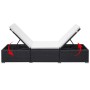 Tumbona con cojín de ratán sintético negro de , Tumbonas - Ref: Foro24-42677, Precio: 226,66 €, Descuento: %