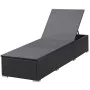 Sun lounger with black synthetic rattan cushion by , Loungers - Ref: Foro24-42677, Price: 222,20 €, Discount: %