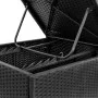 Sun lounger with black synthetic rattan cushion by , Loungers - Ref: Foro24-42677, Price: 222,20 €, Discount: %