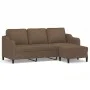 Sofá de 3 plazas con taburete de tela marrón 180 cm de , Sofás - Ref: Foro24-3201138, Precio: 361,11 €, Descuento: %