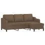 Sofá de 3 plazas con taburete de tela marrón 180 cm de , Sofás - Ref: Foro24-3201138, Precio: 361,11 €, Descuento: %