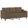 Sofá de 3 plazas con taburete de tela marrón 180 cm de , Sofás - Ref: Foro24-3201138, Precio: 361,11 €, Descuento: %