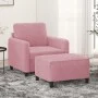 Sillón con taburete terciopelo rosa 60 cm de , Sofás - Ref: Foro24-3201167, Precio: 211,45 €, Descuento: %