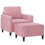 Sillón con taburete terciopelo rosa 60 cm de , Sofás - Ref: Foro24-3201167, Precio: 211,45 €, Descuento: %