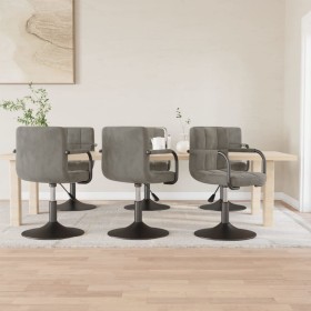 Sillas de comedor giratorias 6 uds de terciopelo gris claro de , Sillas de comedor - Ref: Foro24-3087930, Precio: 382,76 €, D...
