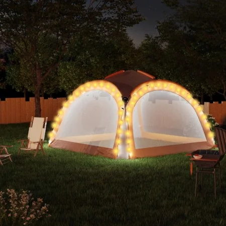 Carpa de fiesta LED 4 paredes gris y naranja 3,6x3,6x2,3 m de vidaXL, Carpas y cenadores - Ref: Foro24-93077, Precio: 153,48 ...