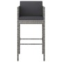 Set de muebles bar jardín 3 pzas y cojines ratán sintético gris de vidaXL, Conjuntos de jardín - Ref: Foro24-3094788, Precio:...