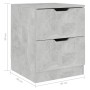 Mesita de noche madera de ingeniería gris hormigón 40x40x50 cm de , Mesitas de noche - Ref: Foro24-326731, Precio: 58,41 €, D...