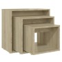 Mesas apilables 3 piezas madera contrachapada roble Sonoma de , Mesas auxiliares - Ref: Foro24-808579, Precio: 48,45 €, Descu...