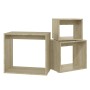 Mesas apilables 3 piezas madera contrachapada roble Sonoma de , Mesas auxiliares - Ref: Foro24-808579, Precio: 48,45 €, Descu...