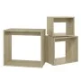 Stapelbare Tische, 3-teilig, Eichenholz-Furnier in Sonoma-Eiche. von , Seitentische - Ref: Foro24-808579, Preis: 47,87 €, Rab...