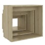 Mesas apilables 3 piezas madera contrachapada roble Sonoma de , Mesas auxiliares - Ref: Foro24-808579, Precio: 48,45 €, Descu...