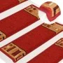Alfombrillas de escalera autoadhesivas 5 uds rojo 65x21x4 cm de , Alfombrillas para escalones - Ref: Foro24-149838, Precio: 3...