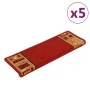 Alfombrillas de escalera autoadhesivas 5 uds rojo 65x21x4 cm de , Alfombrillas para escalones - Ref: Foro24-149838, Precio: 3...