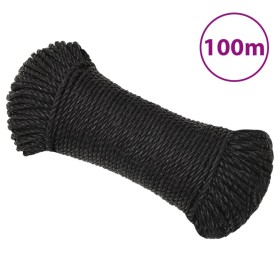 Cuerda de trabajo polipropileno negro 3 mm 100 m de , Sogas y cuerdas metálicas - Ref: Foro24-152998, Precio: 13,38 €, Descue...
