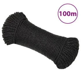 Cuerda de trabajo polipropileno negro 3 mm 100 m de , Sogas y cuerdas metálicas - Ref: Foro24-152998, Precio: 13,15 €, Descue...