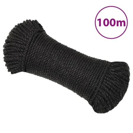Cuerda de trabajo polipropileno negro 3 mm 100 m de , Sogas y cuerdas metálicas - Ref: Foro24-152998, Precio: 13,15 €, Descue...