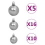 Árbol de Navidad artificial con bisagras 300 LED y bolas 270 cm de , Arboles de navidad - Ref: Foro24-3210177, Precio: 315,71...