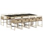 Set comedor de jardín 9 pzas con cojines ratán sintético beige de , Conjuntos de jardín - Ref: Foro24-3211282, Precio: 518,63...