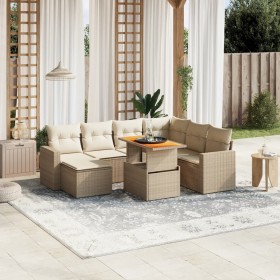Juego de sofás de jardín con cojines beige 8 pzas ratán PE de , Conjuntos de jardín - Ref: Foro24-3271429, Precio: 532,76 €, ...