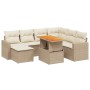 Juego de sofás de jardín con cojines beige 8 pzas ratán PE de , Conjuntos de jardín - Ref: Foro24-3271429, Precio: 532,76 €, ...