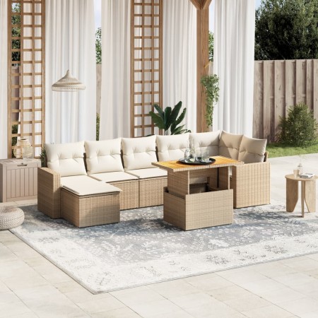 Juego de sofás de jardín con cojines beige 8 pzas ratán PE de , Conjuntos de jardín - Ref: Foro24-3271422, Precio: 532,76 €, ...