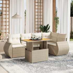 Juego de sofás jardín con cojines 6 pzas ratán sintético beige de , Conjuntos de jardín - Ref: Foro24-3272185, Precio: 470,42...