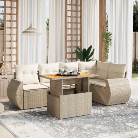 Juego de sofás jardín con cojines 6 pzas ratán sintético beige de , Conjuntos de jardín - Ref: Foro24-3272185, Precio: 470,42...