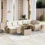 Juego de sofás de jardín con cojines beige 8 pzas ratán PE de , Conjuntos de jardín - Ref: Foro24-3272304, Precio: 565,07 €, ...