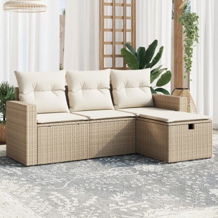 Juego de sofás jardín con cojines 4 pzas ratán sintético beige de , Conjuntos de jardín - Ref: Foro24-3263444, Precio: 273,47...