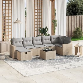 Juego de sofás jardín con cojines beige mezcla 8 pzas ratán PE de , Conjuntos de jardín - Ref: Foro24-3263515, Precio: 489,40...