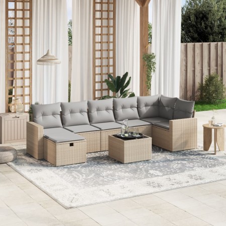 Juego de sofás jardín con cojines beige mezcla 8 pzas ratán PE de , Conjuntos de jardín - Ref: Foro24-3263515, Precio: 489,40...