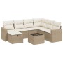 Juego de sofás de jardín con cojines beige 8 pzas ratán PE de , Conjuntos de jardín - Ref: Foro24-3263534, Precio: 514,81 €, ...