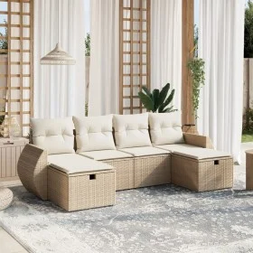 Juego de sofás jardín con cojines 6 pzas ratán sintético beige de , Conjuntos de jardín - Ref: Foro24-3264164, Precio: 457,09...