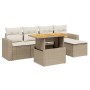 Juego de sofás jardín con cojines 6 pzas ratán sintético beige de , Conjuntos de jardín - Ref: Foro24-3271289, Precio: 404,31...