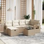 Set sofás de jardín 7 piezas y cojines ratán sintético beige de , Conjuntos de jardín - Ref: Foro24-3263804, Precio: 469,06 €...