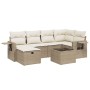 Set sofás de jardín 7 piezas y cojines ratán sintético beige de , Conjuntos de jardín - Ref: Foro24-3263804, Precio: 469,06 €...