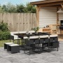 Set de comedor jardín 11 pzas con cojines ratán sintético negro de , Conjuntos de jardín - Ref: Foro24-3211326, Precio: 467,5...