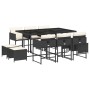 Set de comedor jardín 11 pzas con cojines ratán sintético negro de , Conjuntos de jardín - Ref: Foro24-3211326, Precio: 467,5...