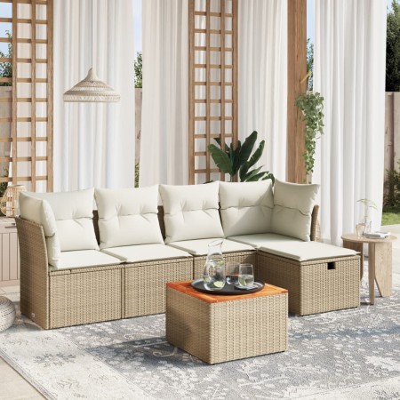 Juego de sofás jardín con cojines 6 pzas ratán sintético beige de , Conjuntos de jardín - Ref: Foro24-3264712, Precio: 367,50...